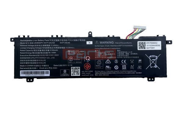 Батарея / U638560PV-3S1P-GAUGE / аккумулятор для ноутбука Acer Aspire Lite AL15-44P, AL15-45P, AL15-74T, AL15-74P, AL15-75P [58.14Wh] (KTCTE00052) Оригинал от Acer