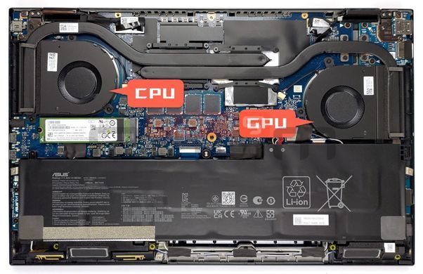 Вентилятор (GPU Fan) кулер для моделей ноутбука Asus Zenbook Pro 15 Flip UP6502ZA, UP6502ZD (13NB0W30T03111) Оригинал от Asus
