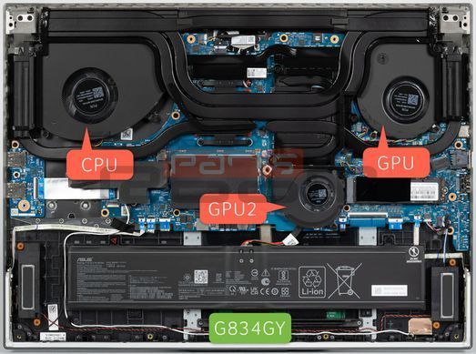 Вентилятор Asus кулер для моделей ноутбука ROG Strix G18 G834JY 13NR0CG0P04011, DFSCK324162A2L FQ71