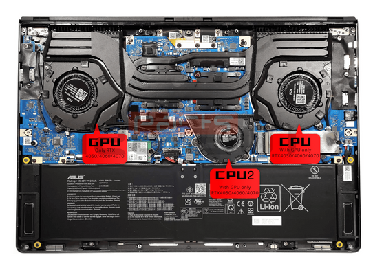 Вентилятор Asus кулер [CPU-2 Fan mini] для моделей ноутбуків ROG Zephyrus G16 GU605MZ, GU605MV, GU605MI, GU605MY (13NR0IS0M04011) Оригінал від Asus 16138 фото
