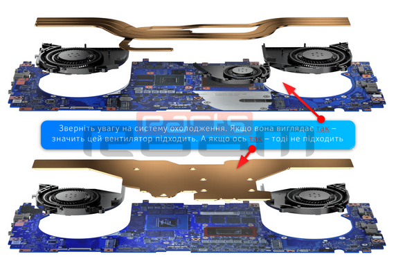 Вентилятор Asus кулер [CPU-2 Fan mini] для моделей ноутбуків ROG Zephyrus G16 GU605MZ, GU605MV, GU605MI, GU605MY (13NR0IS0M04011) Оригінал від Asus 16138 фото