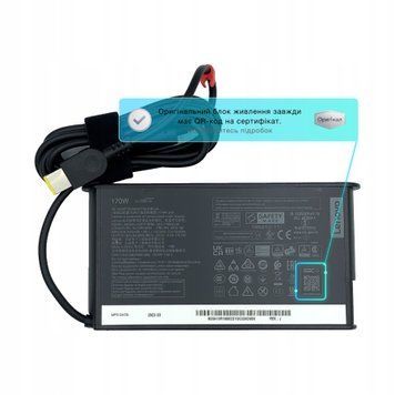 Блок питания (зарядка) для ноутбука Lenovo 170W (20V 8.5А плоский разъем) [ADL170SDC3A] Оригинал