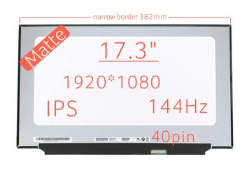 Матрица B173HAN04.9 (экран) для ноутбука 17.3" IPS 144Hz B173HAN04.9, B173HAN04.0, LP173WFG-SPB1, N173HCE-G33,  NV173FHM-N44