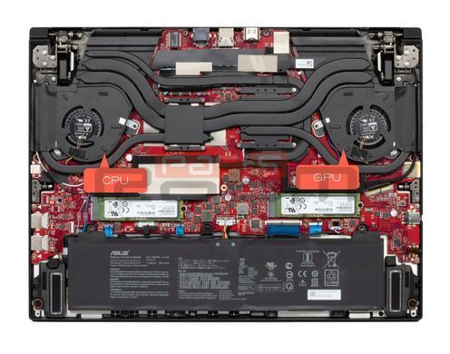 Вентилятор 12V! Asus кулер для моделей ноутбука ROG Zephyrus Duo GA551QS, GX551QM, GX551QS, GX551QR (CPU Fan) 13NR04N0P02011 Original