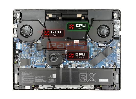 Вентилятор Asus кулер [GPU Fan] для моделей ноутбука ROG Strix G16 G615LW, G615LR, G615LP, G615JM, G615LM, G615JH, G615LH (13NR0LN0P02011) DFS5L22W15681Z