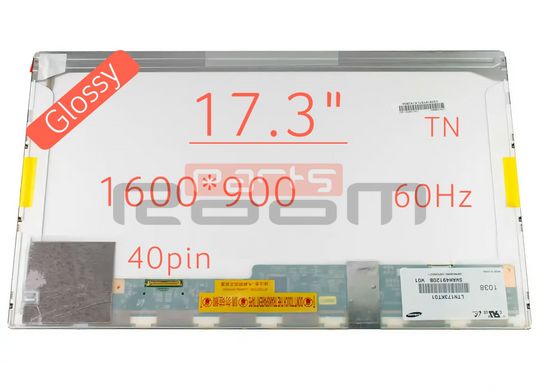 Матрица LTN173KT01 (экран) для ноутбука 17.3" HD+ 60Hz (1600x900, глянцевая, 40pin, разъем слева) Оригинал