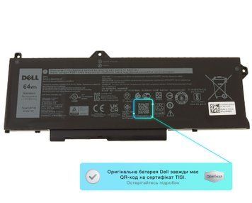 Батарея / GRT01 / аккумулятор для ноутбука Dell Precision 3470, 3571, 3561, 3581, 3591, Latitude 5421, 5431, 5521, 5531 [64Wh] (0R05P0) Оригинал от Dell