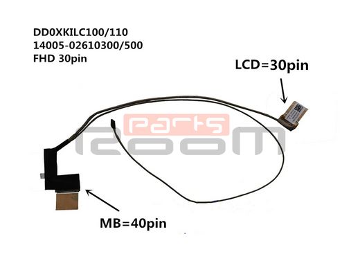 Шлейф матрицы / шлейф экрана для ноутбука Asus A570, D570, F570, K570, M570, R570, X570 60Hz (DD0XKILC100) Оригинал от Asus