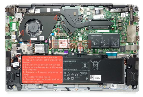 Вентилятор Dell кулер для моделей ноутбука Inspiron 5490 5498 5590 5598 Vostro 5490 5498 5590 (DFS5K12114262G FM27) Original